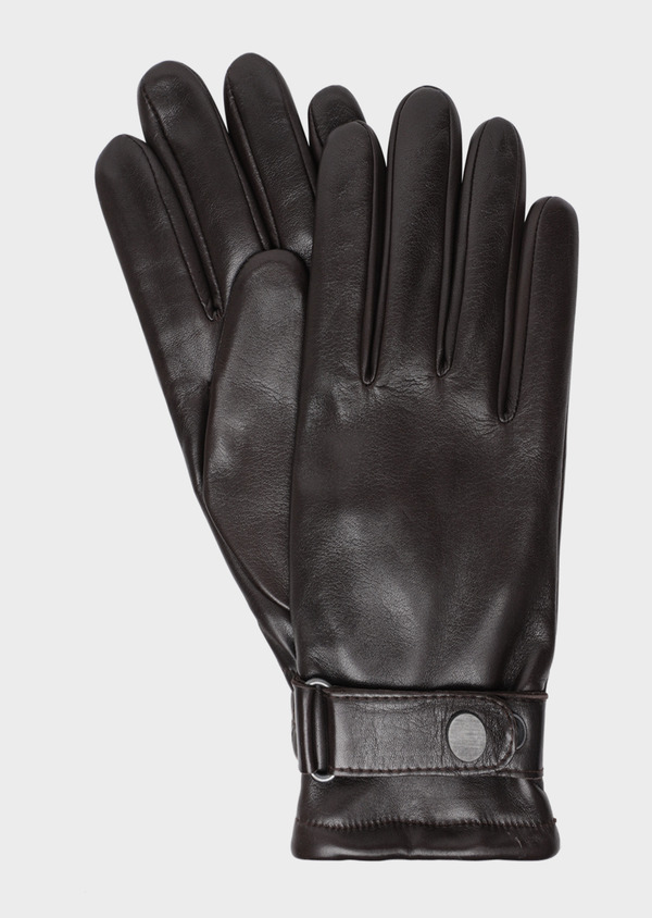 Gants en cuir chocolat - Father and Sons 35763