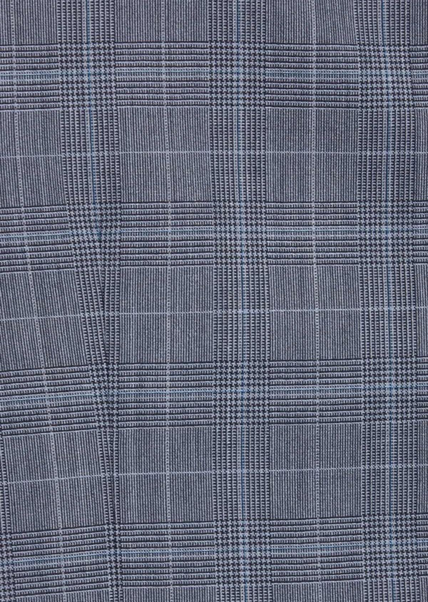 Gilet de costume en laine unie bleu indigo Prince de Galles - Father and Sons 41207