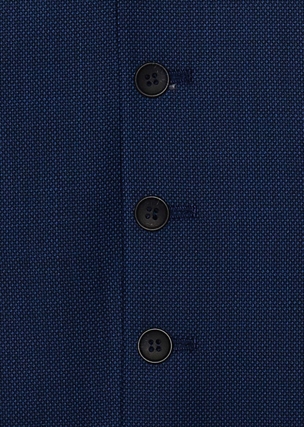 Gilet de costume en laine unie bleu indigo - Father and Sons 33157