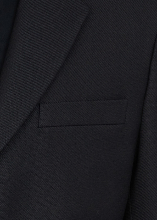 Manteau en laine mélangée unie bleu marine avec parementure amovible en suédine - Father and Sons 37657