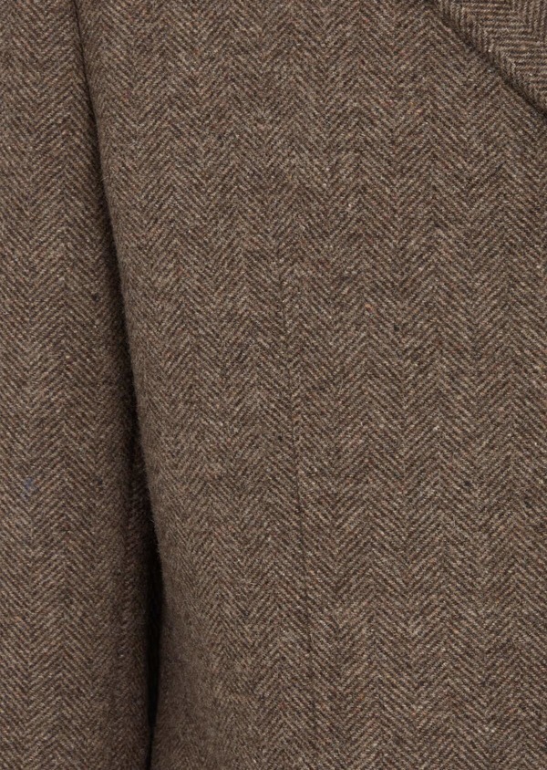 Manteau en laine mélangée marron à motif chevron - Father and Sons 41335