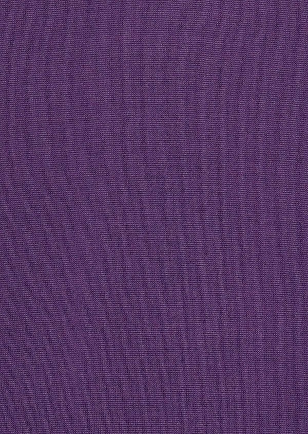 Pull en laine mérinos col V uni violet - Father and Sons 30770