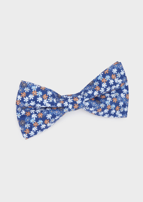 Noeud-papillon bleu indigo à motif fleuri bleu et orange - Father and Sons 38235
