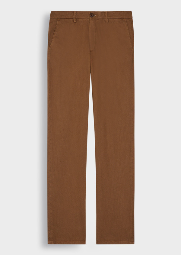 Pantalon casual skinny en twill fantaisie cognac - Father and Sons 37381