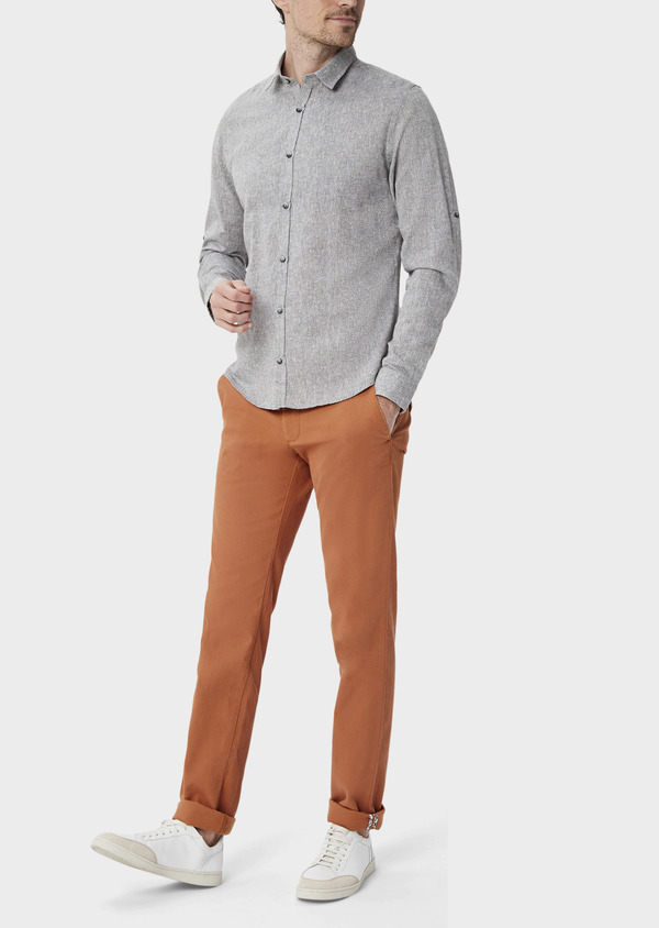 Chino slack skinny en coton stretch uni caramel - Father and Sons 40102