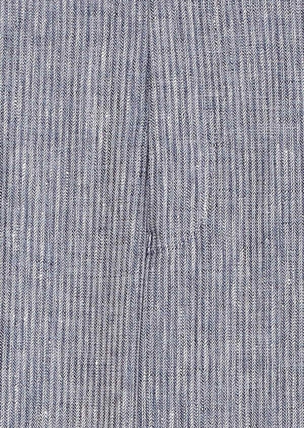 Pantalon coordonnable slim en lin uni bleu - Father and Sons 33318