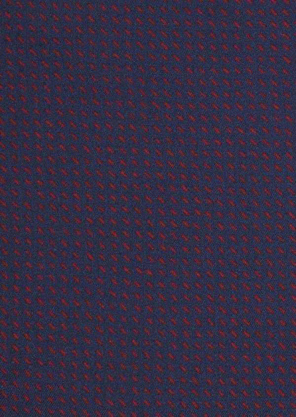 Pochette en soie bleu et bordeaux à motifs géométriques - Father and Sons 36152
