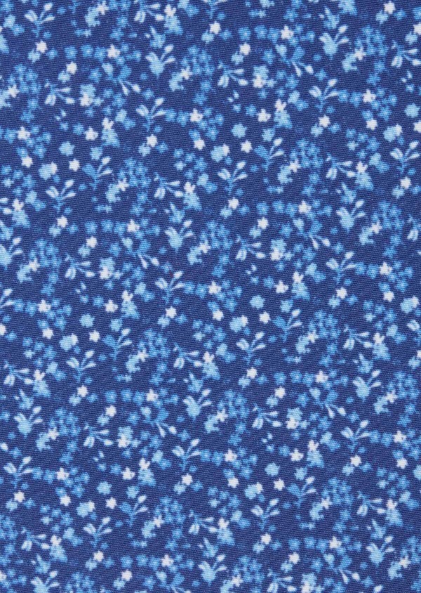 Pochette en coton bleu indigo à motif fleuri bleu et blanc - Father and Sons 38272