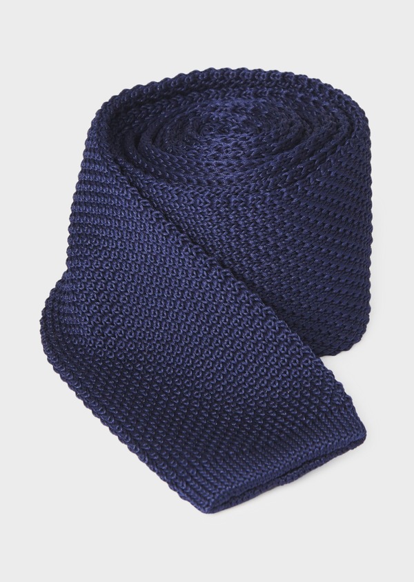 Bleu Marine Homme Cravate Slim Knit Tricot plaine solide Casual Cravate par DQT 