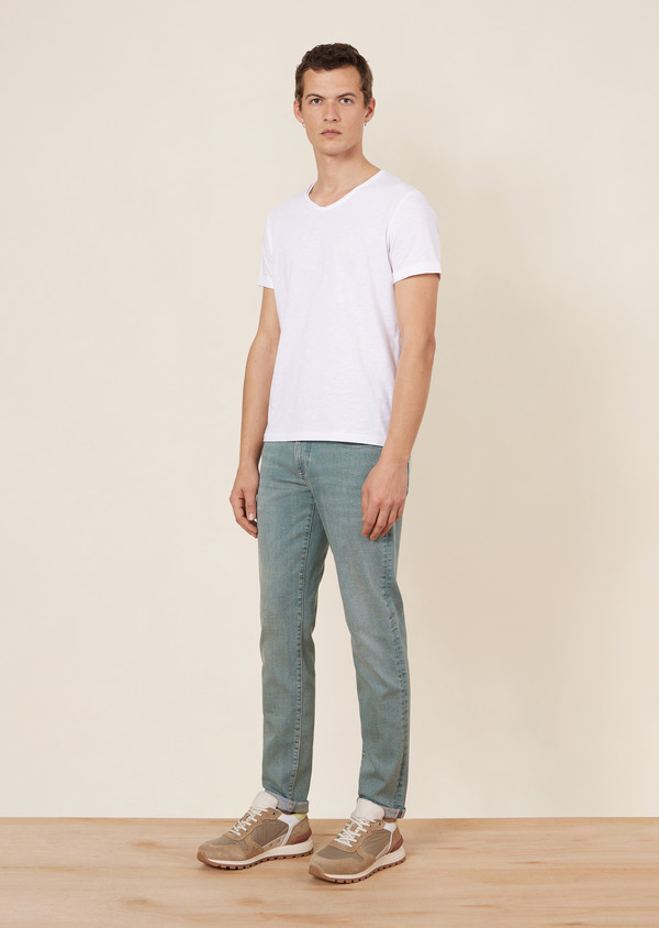 Jean skinny en coton stretch vert - Father and Sons 64532