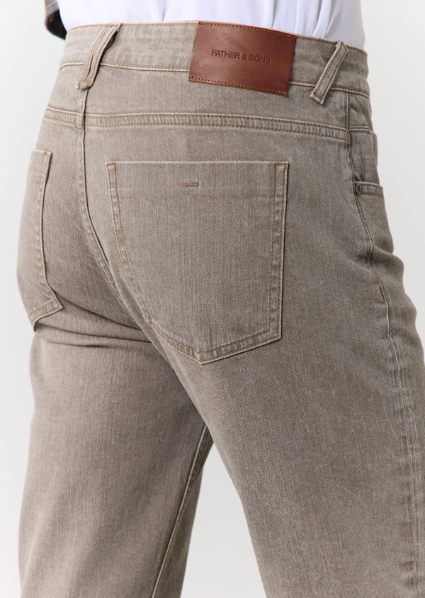 Jean skinny en coton stretch taupe - Father and Sons 60257