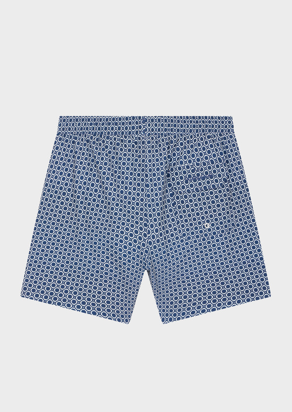Maillot de bain blanc à motifs géométriques bleu indigo - Father and Sons 46395