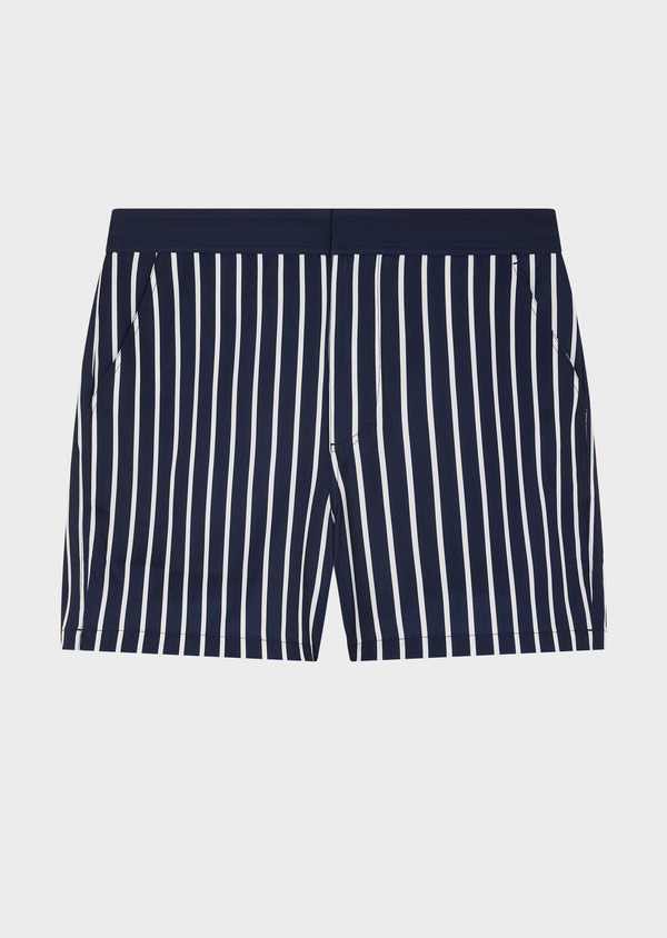 Maillot de bain bleu marine à rayures blanches - Father and Sons 55818
