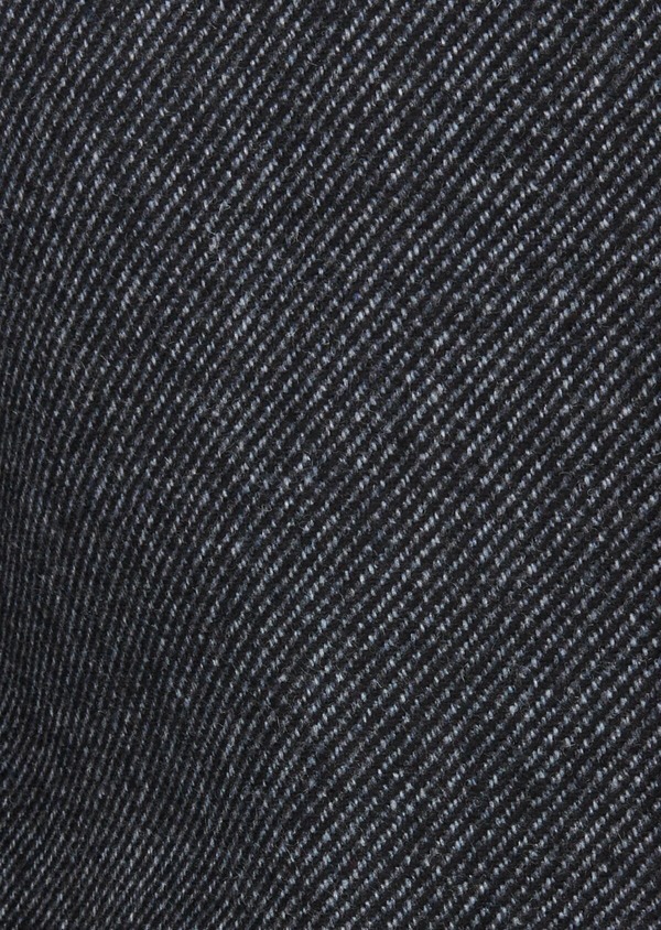 Manteau en laine mélangée unie bleu indigo à parementure amovible - Father and Sons 42024