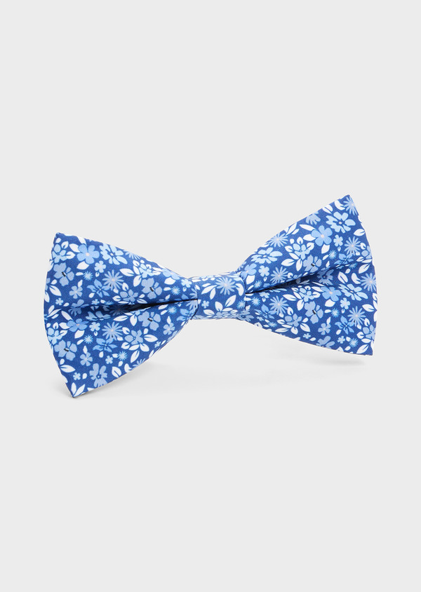 Noeud-papillon bleu marine à motif fleuri bleu et blanc - Father and Sons 45228