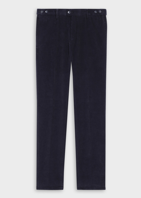 Pantalon coordonnable Slim en velours côtelé uni bleu indigo - Father and Sons 47077