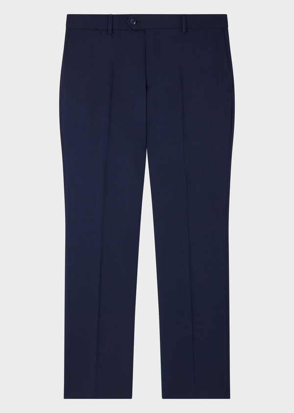 Pantalon coordonnable Regular en laine bleu marine Prince de Galles - Father and Sons 64073