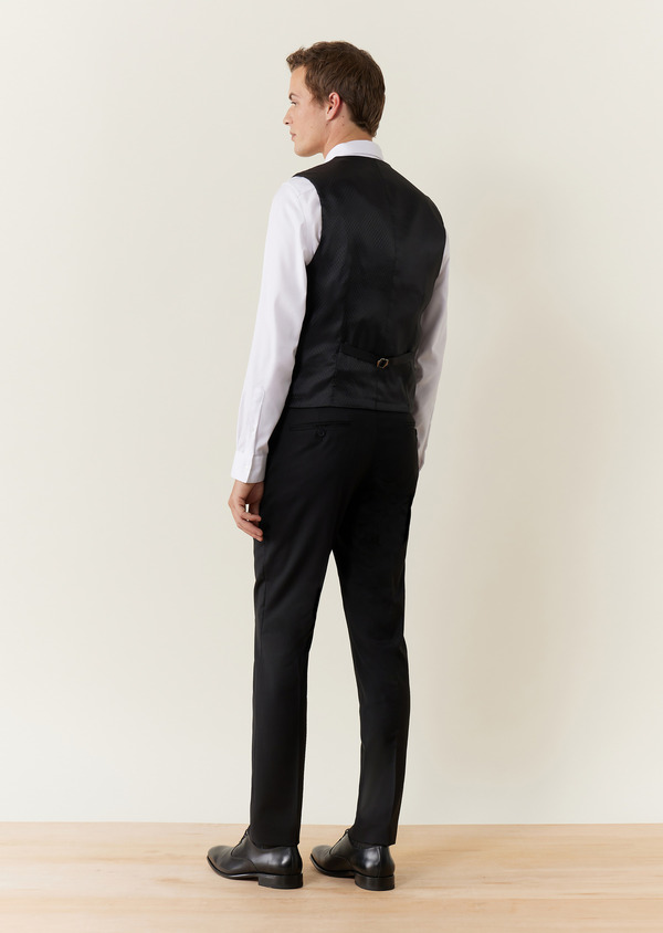 Pantalon coordonnable Regular en laine unie noire - Father and Sons 63202