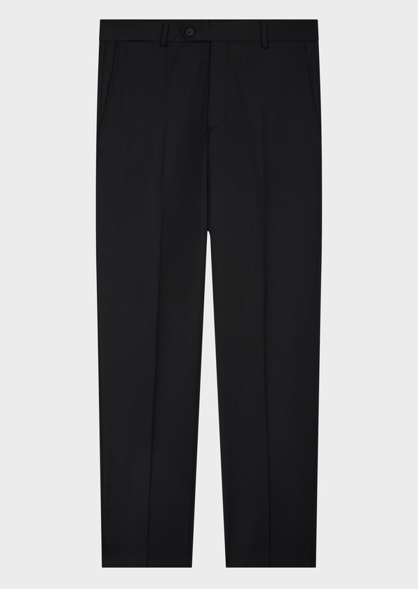 Pantalon coordonnable Regular en laine unie noire - Father and Sons 63204