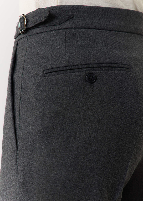 Pantalon coordonnable Slim en laine mélangée unie grise - Father and Sons 59362