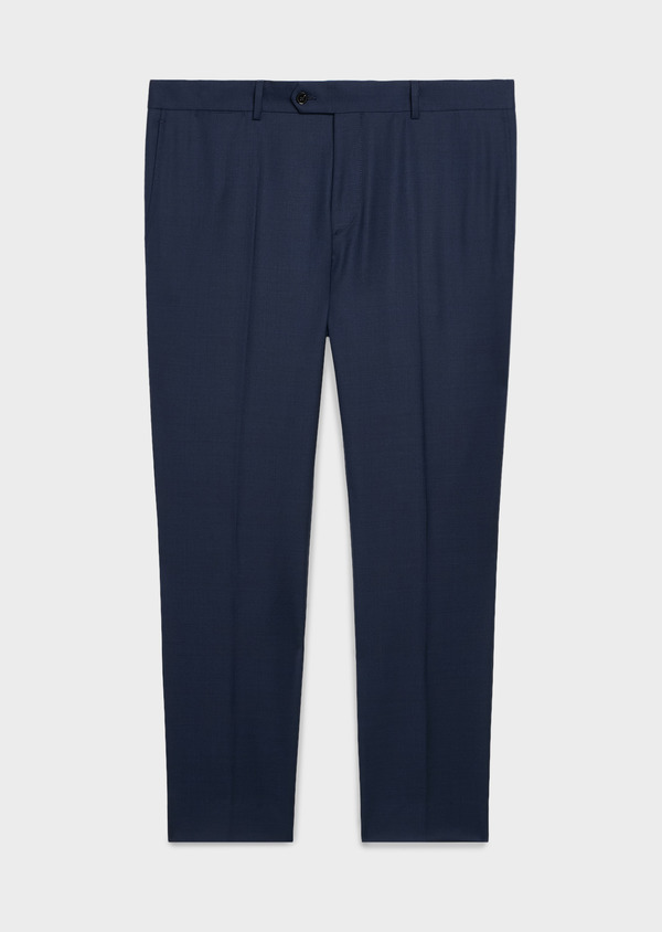 Pantalon de costume Regular en laine Vitale Barberis Canonico bleu marine Prince de Galles - Father and Sons 45669