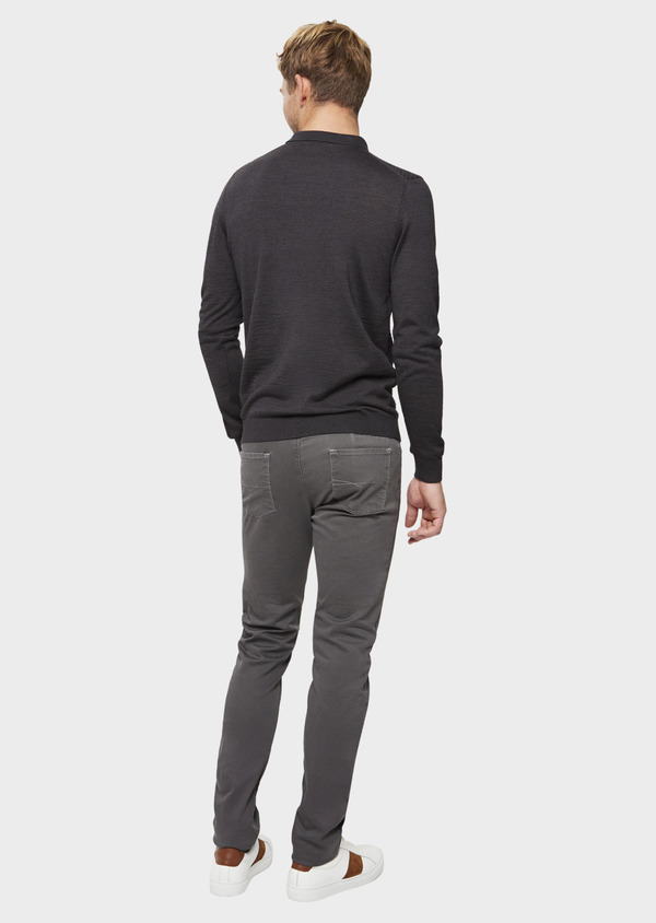 Chino slack skinny en coton stretch gris à pois - Father and Sons 47283