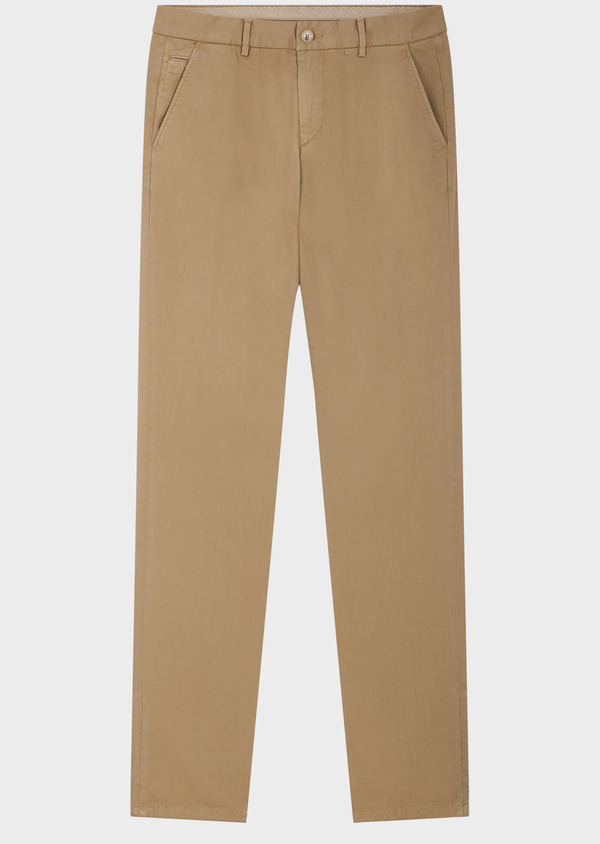 Chino slack skinny en coton stretch uni beige - Father and Sons 51327