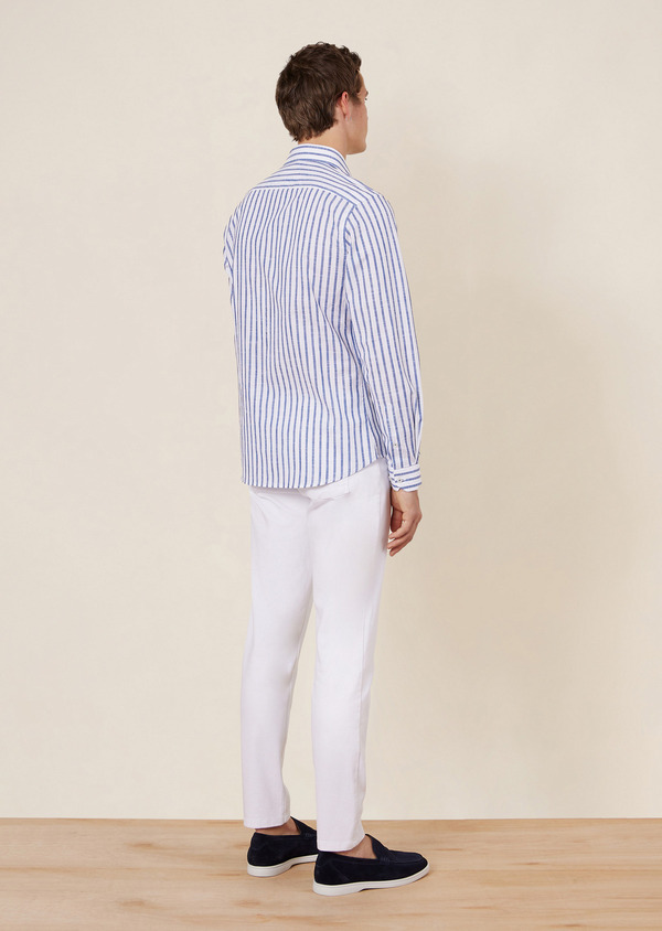 Pantalon casual skinny 7/8 en coton stretch uni blanc - Father and Sons 64423