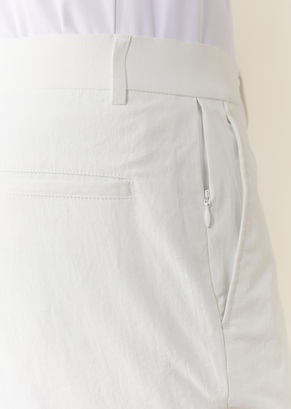 Chino Joueur slack skinny 7/8 uni blanc - Father and Sons 62169