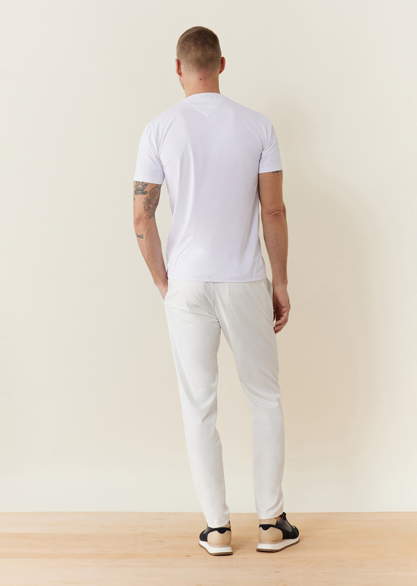 Chino Joueur slack skinny 7/8 uni blanc - Father and Sons 62168