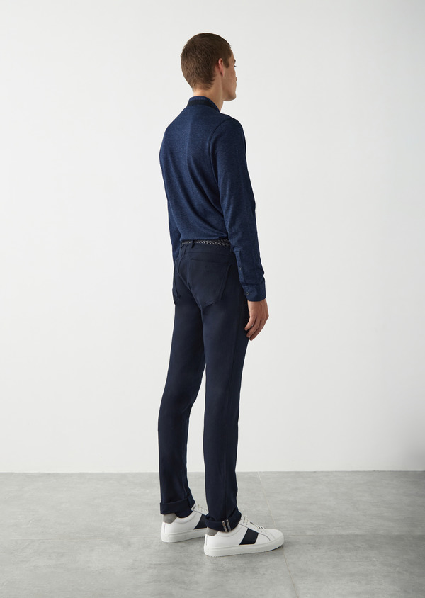 Pantalon casual skinny uni bleu indigo - Father and Sons 50524