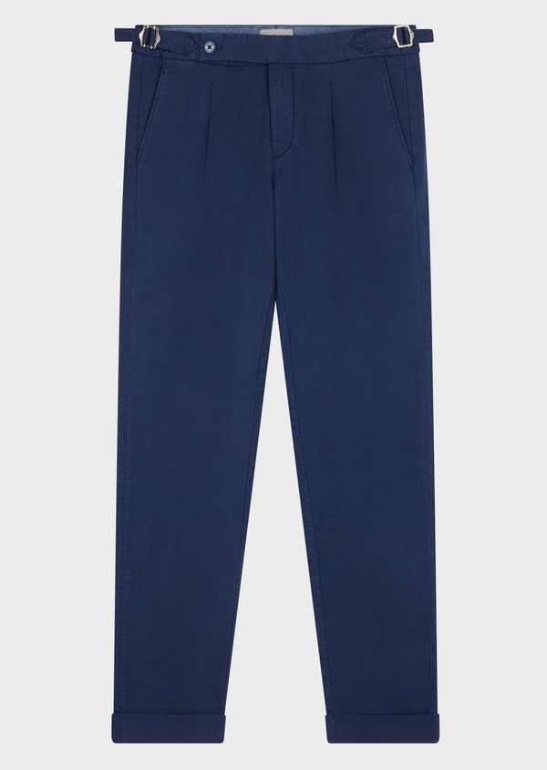 Chino slack skinny en coton stretch uni bleu jeans - Father and Sons 59424
