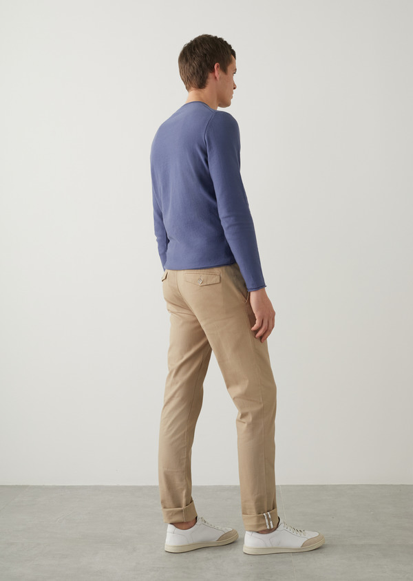 Chino slack skinny en coton stretch uni camel - Father and Sons 46250