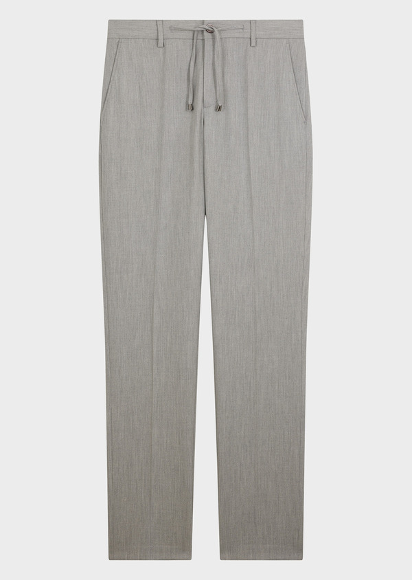 Pantalon casual slack skinny uni gris perle - Father and Sons 59440