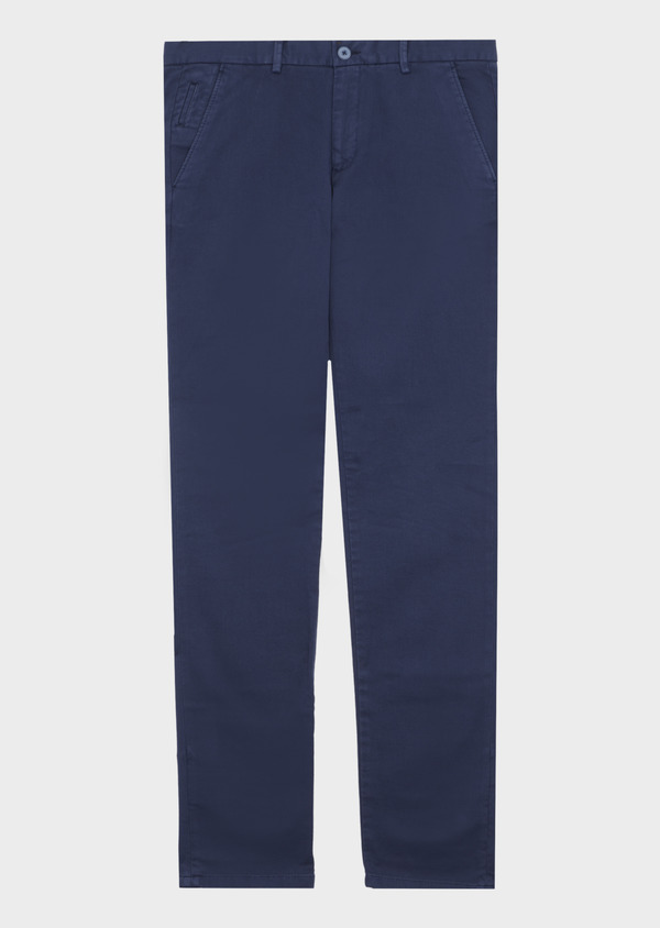 Chino slack skinny en coton stretch uni bleu jeans - Father and Sons 43177