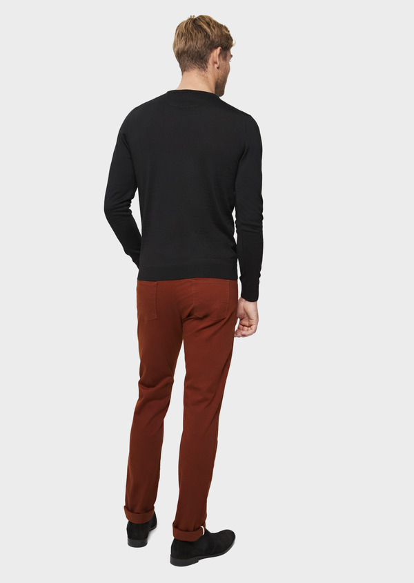 Pantalon casual skinny en coton stretch uni caramel - Father and Sons 46975
