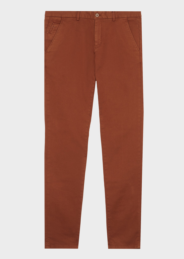 Chino slack skinny en coton stretch uni caramel - Father and Sons 43181