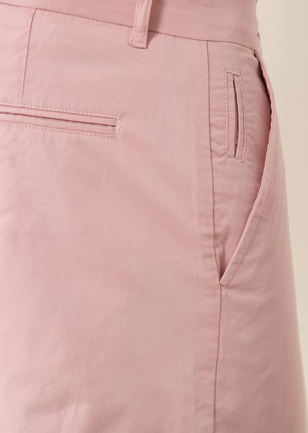 Chino slack skinny 7/8 en coton stretch uni rose - Father and Sons 62687