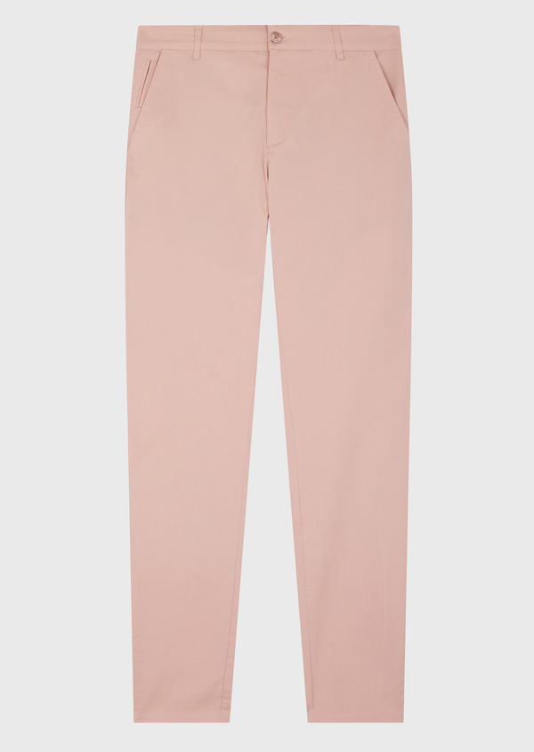 Chino slack skinny 7/8 en coton stretch uni rose - Father and Sons 62688