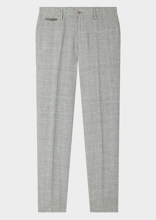 Pantalon coordonnable slim en lin gris Prince de Galles - Father and Sons 61280