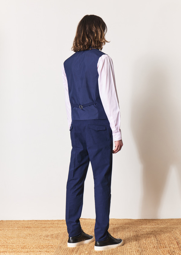 Pantalon coordonnable Slim en coton bleu jeans Prince de Galles - Father and Sons 55353