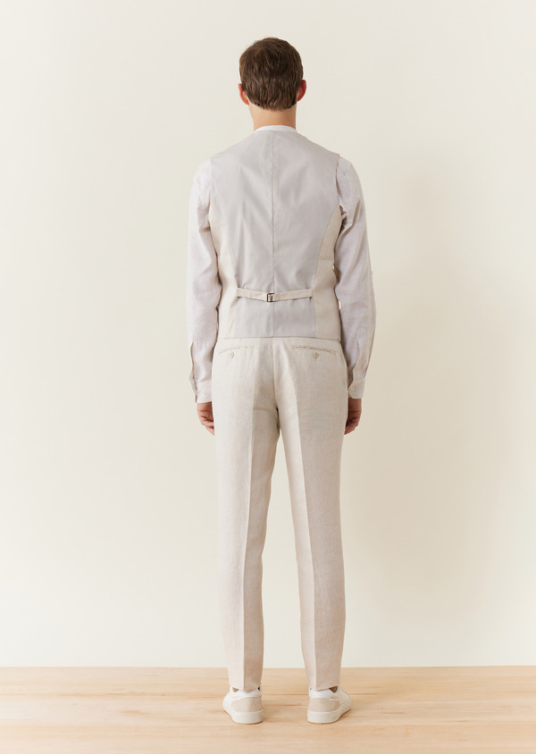 Pantalon coordonnable Slim en lin uni beige - Father and Sons 62603