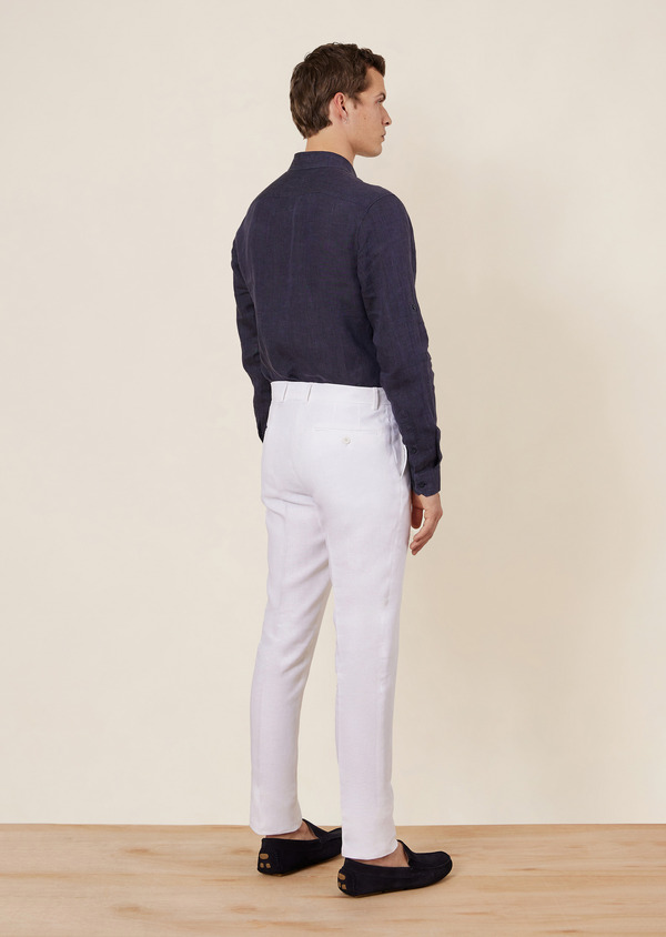 Pantalon coordonnable Slim en lin uni blanc - Father and Sons 64837