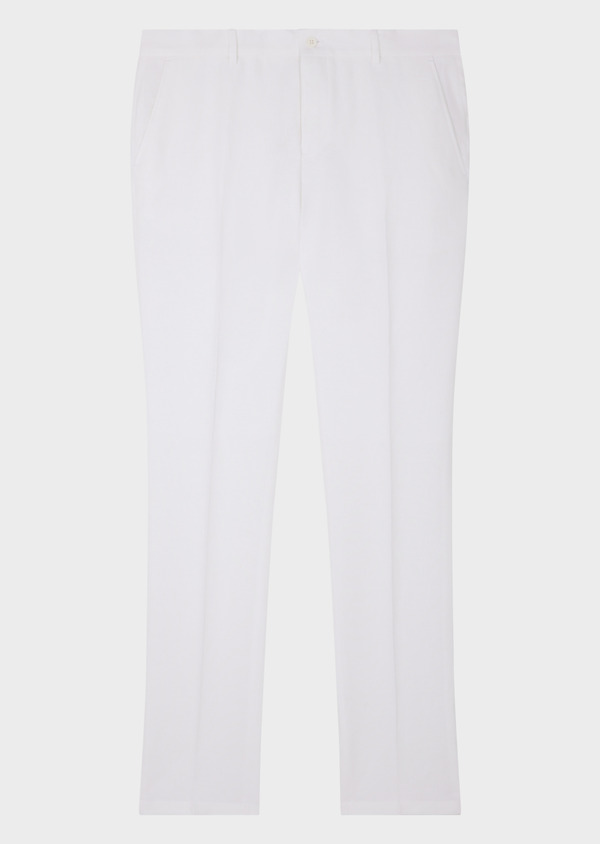 Pantalon coordonnable Slim en lin uni blanc - Father and Sons 64838