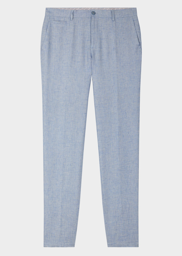 Pantalon coordonnable slim en lin uni bleu ciel - Father and Sons 63318