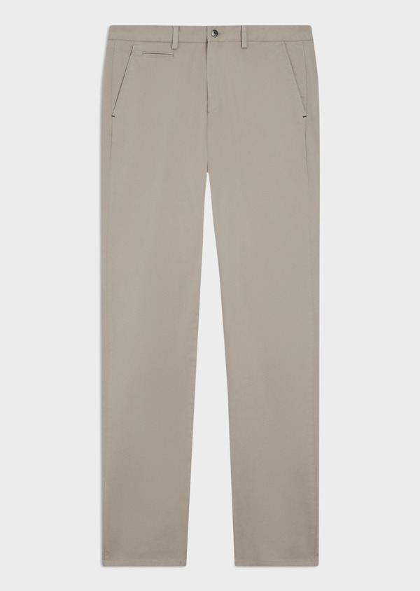 Chino slack skinny en coton stretch uni beige - Father and Sons 57679