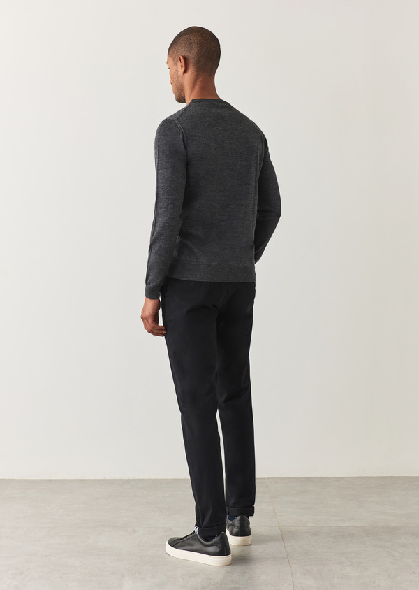 Chino slack skinny en coton stretch uni noir - Father and Sons 59827