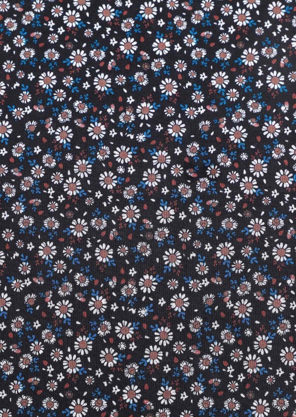 Pochette en coton bleu marine à motif fleuri - Father and Sons 31812