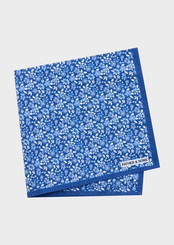Pochette bleu marine à motif fleuri bleu et blanc - Father and Sons 45286