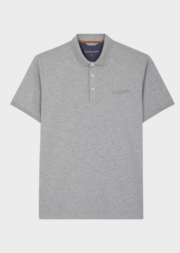 Polo manches courtes uni gris perle - Father and Sons 55412